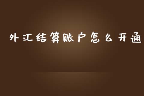 外汇结算账户怎么开通_https://wap.gongyisiwang.com_股市新闻_第1张