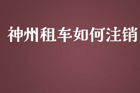 神州租车如何注销_https://wap.gongyisiwang.com_股市新闻_第1张