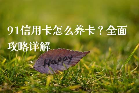 91信用卡怎么养卡？全面攻略详解_https://wap.gongyisiwang.com_大盘分析_第1张