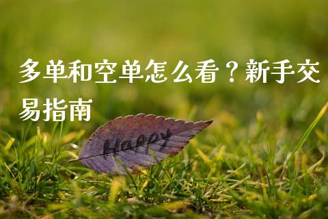 多单和空单怎么看？新手交易指南_https://wap.gongyisiwang.com_理财规划_第1张