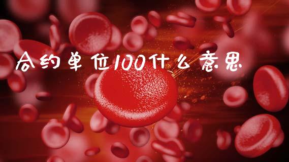 合约单位100什么意思_https://wap.gongyisiwang.com_大盘分析_第1张