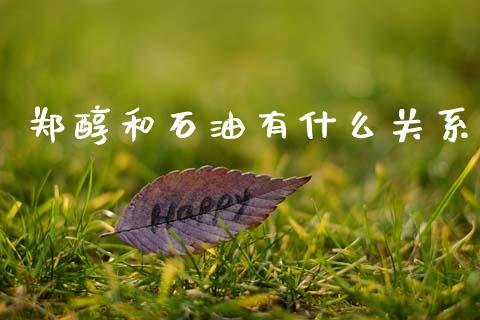 郑醇和石油有什么关系_https://wap.gongyisiwang.com_美原油直播_第1张