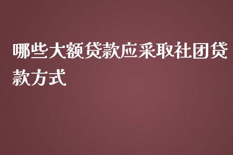 哪些大额贷款应采取社团贷款方式_https://wap.gongyisiwang.com_大盘分析_第1张