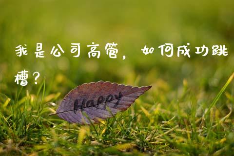 我是公司高管，如何成功跳槽？_https://wap.gongyisiwang.com_概念板块_第1张