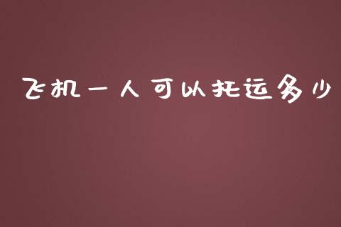 飞机一人可以托运多少_https://wap.gongyisiwang.com_保险理财_第1张