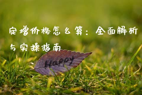 定增价格怎么算：全面解析与实操指南_https://wap.gongyisiwang.com_大盘分析_第1张
