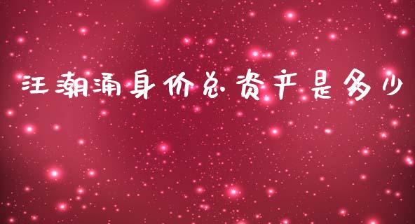 汪潮涌身价总资产是多少_https://wap.gongyisiwang.com_美原油直播_第1张