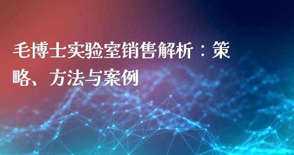 毛博士实验室销售解析：策略、方法与案例_https://wap.gongyisiwang.com_理财规划_第1张