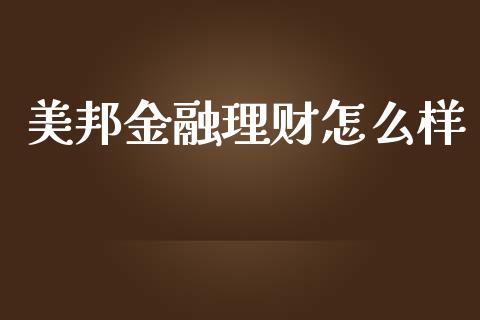 美邦金融理财怎么样_https://wap.gongyisiwang.com_概念板块_第1张