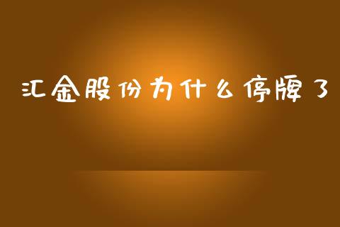 汇金股份为什么停牌了_https://wap.gongyisiwang.com_股市新闻_第1张