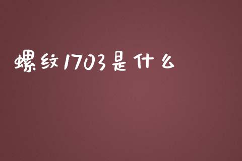 螺纹1703是什么_https://wap.gongyisiwang.com_个股行情_第1张