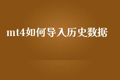 mt4如何导入历史数据_https://wap.gongyisiwang.com_大盘分析_第1张