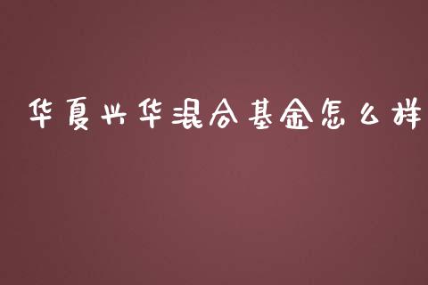 华夏兴华混合基金怎么样_https://wap.gongyisiwang.com_个股行情_第1张