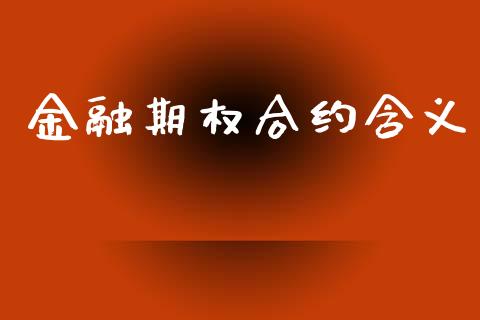 金融期权合约含义_https://wap.gongyisiwang.com_金融科技_第1张