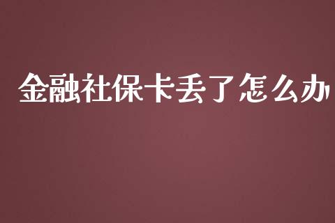 金融社保卡丢了怎么办_https://wap.gongyisiwang.com_保险理财_第1张