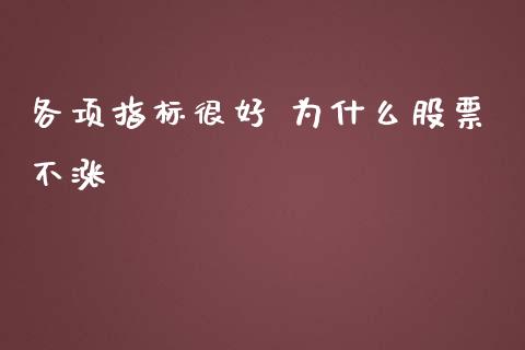 各项指标很好 为什么股票不涨_https://wap.gongyisiwang.com_大盘分析_第1张