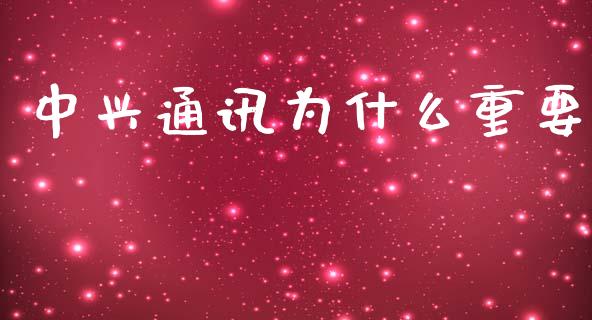 中兴通讯为什么重要_https://wap.gongyisiwang.com_股市新闻_第1张