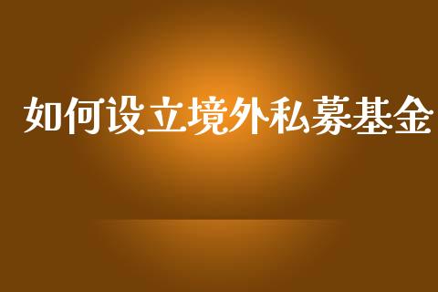 如何设立境外私募基金_https://wap.gongyisiwang.com_理财规划_第1张