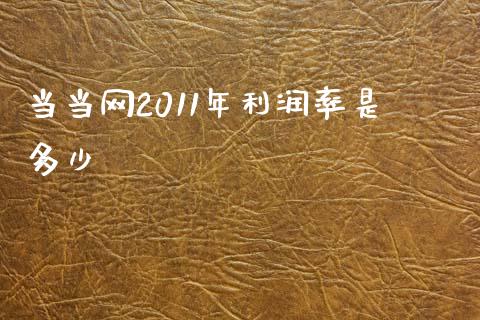 当当网2011年利润率是多少_https://wap.gongyisiwang.com_金融科技_第1张