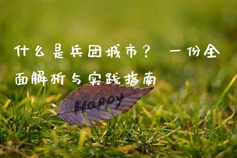 什么是兵团城市？ 一份全面解析与实践指南_https://wap.gongyisiwang.com_美原油直播_第1张