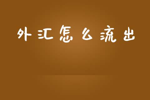 外汇怎么流出_https://wap.gongyisiwang.com_保险理财_第1张