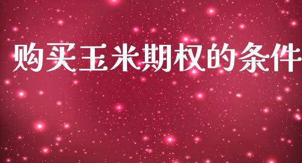 购买玉米期权的条件_https://wap.gongyisiwang.com_保险理财_第1张