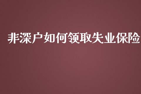 非深户如何领取失业保险_https://wap.gongyisiwang.com_金融科技_第1张