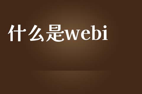 什么是webi_https://wap.gongyisiwang.com_个股行情_第1张