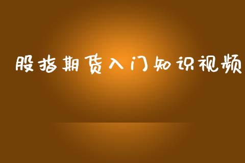 股指期货入门知识视频_https://wap.gongyisiwang.com_保险理财_第1张