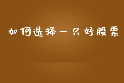 如何选择一只好股票_https://wap.gongyisiwang.com_保险理财_第1张