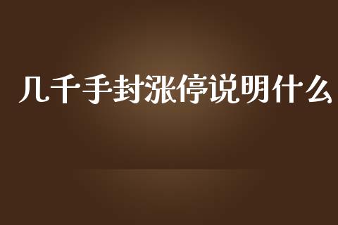 几千手封涨停说明什么_https://wap.gongyisiwang.com_股市新闻_第1张