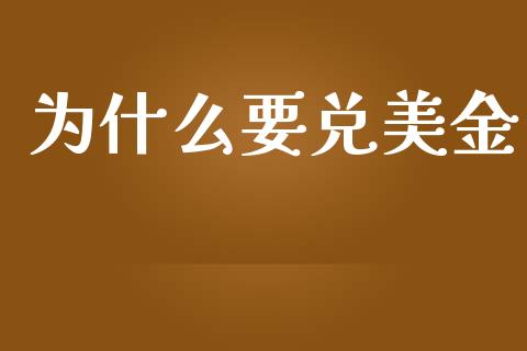 为什么要兑美金_https://wap.gongyisiwang.com_个股行情_第1张