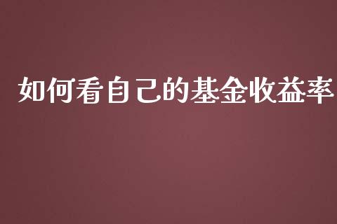 如何看自己的基金收益率_https://wap.gongyisiwang.com_金融科技_第1张