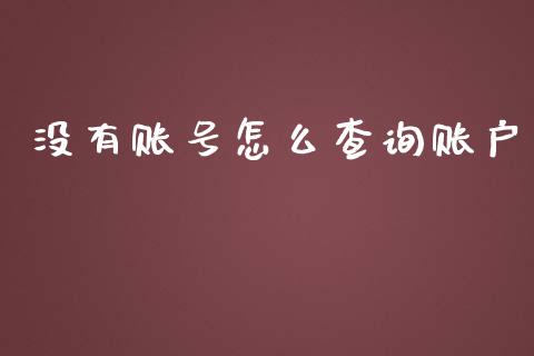 没有账号怎么查询账户_https://wap.gongyisiwang.com_理财规划_第1张