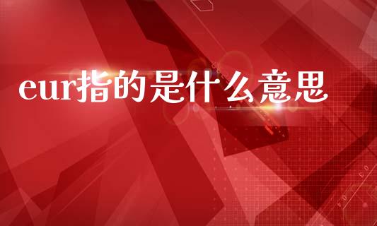 eur指的是什么意思_https://wap.gongyisiwang.com_金融科技_第1张