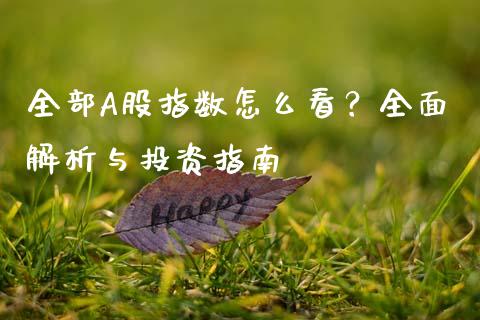 全部A股指数怎么看？全面解析与投资指南_https://wap.gongyisiwang.com_金融科技_第1张