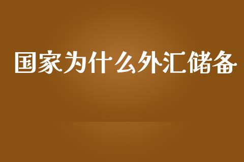 国家为什么外汇储备_https://wap.gongyisiwang.com_个股行情_第1张