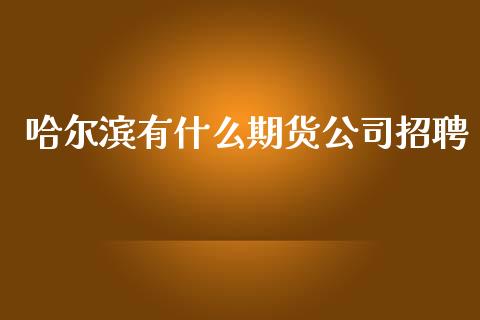 哈尔滨有什么期货公司招聘_https://wap.gongyisiwang.com_理财规划_第1张