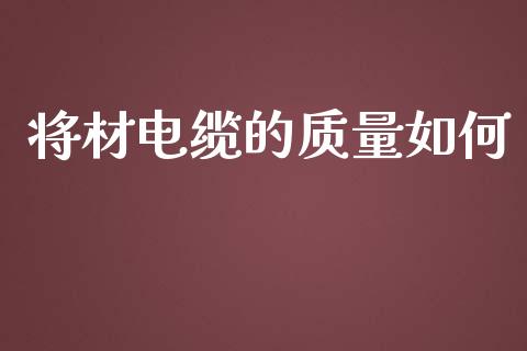 将材电缆的质量如何_https://wap.gongyisiwang.com_理财规划_第1张