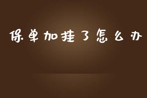 保单加挂了怎么办_https://wap.gongyisiwang.com_个股行情_第1张