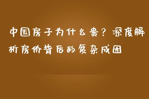 中国房子为什么贵？深度解析房价背后的复杂成因_https://wap.gongyisiwang.com_保险理财_第1张