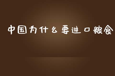 中国为什么要进口粮食_https://wap.gongyisiwang.com_理财规划_第1张