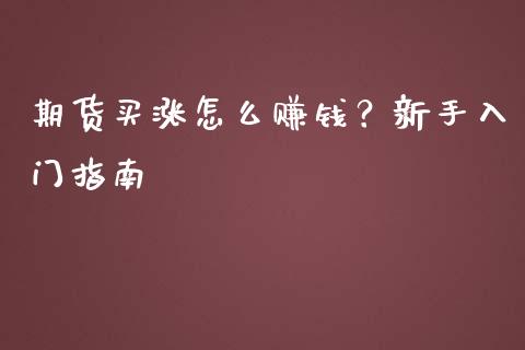 期货买涨怎么赚钱？新手入门指南_https://wap.gongyisiwang.com_金融科技_第1张