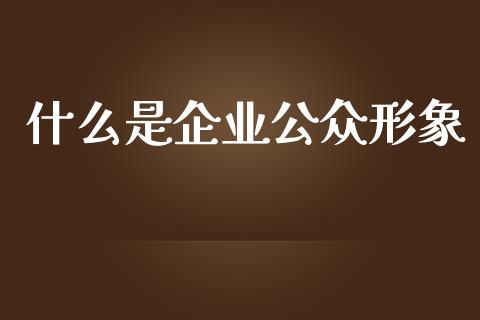 什么是企业公众形象_https://wap.gongyisiwang.com_大盘分析_第1张