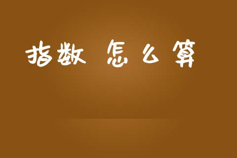 指数 怎么算_https://wap.gongyisiwang.com_保险理财_第1张