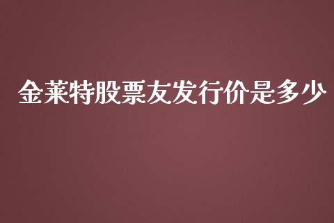 金莱特股票友发行价是多少_https://wap.gongyisiwang.com_金融科技_第1张